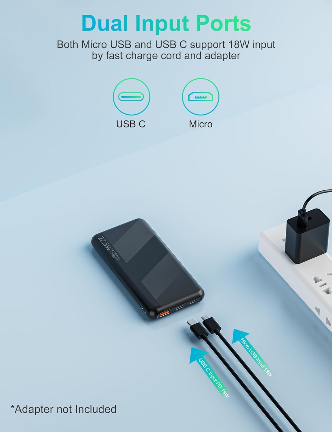 10,000mAh 22.5W Fast Charging Powerbank – High-Speed Emergency Power Anywhere