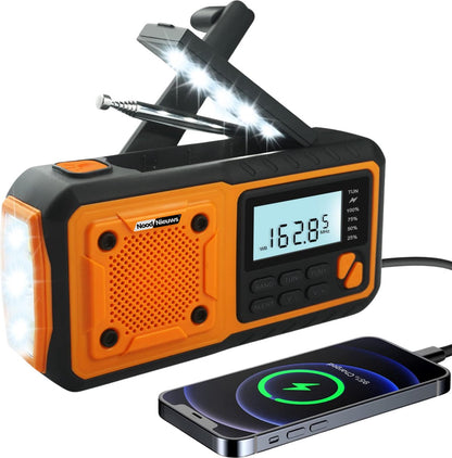 CrisisCore™ Explorer – Portable Emergency Radio with Power Bank, Solar Panel & SOS Function