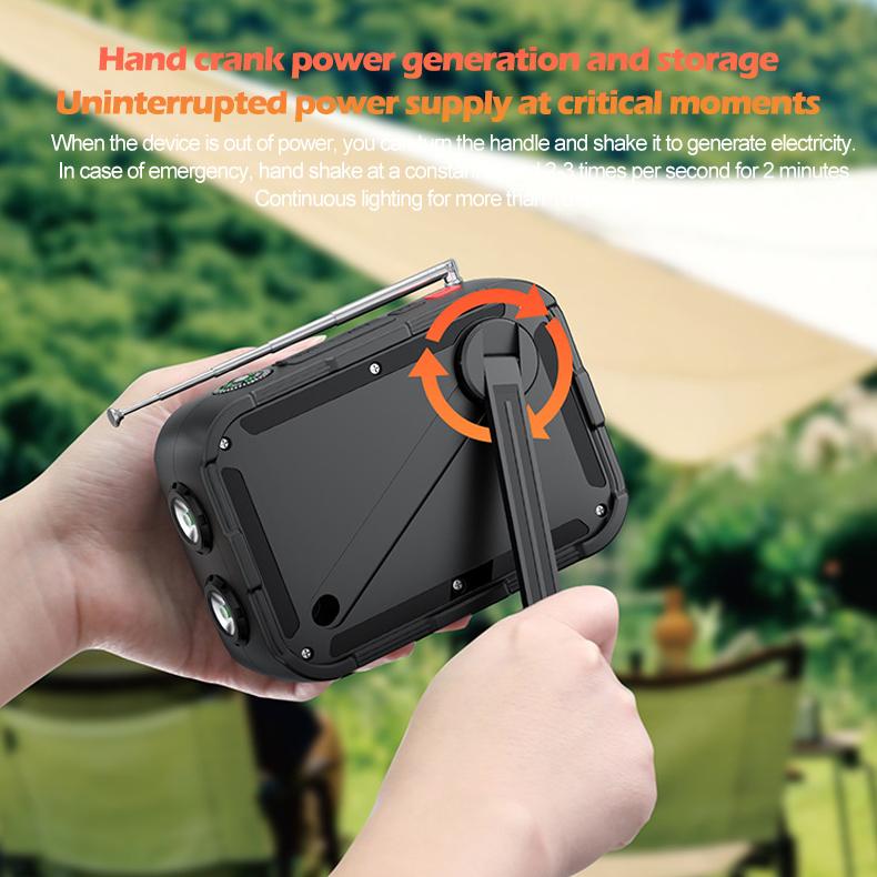 Emergency Expert™ MultiPower Survival Radio – AM/FM, LED Flashlight, Solar/Crank Charging & 4000mAh Power Bank