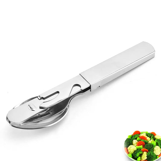 RVS 4-Piece Stainless Steel Camping Cutlery Set – Durable & Compact for Outdoor and Emergency Use