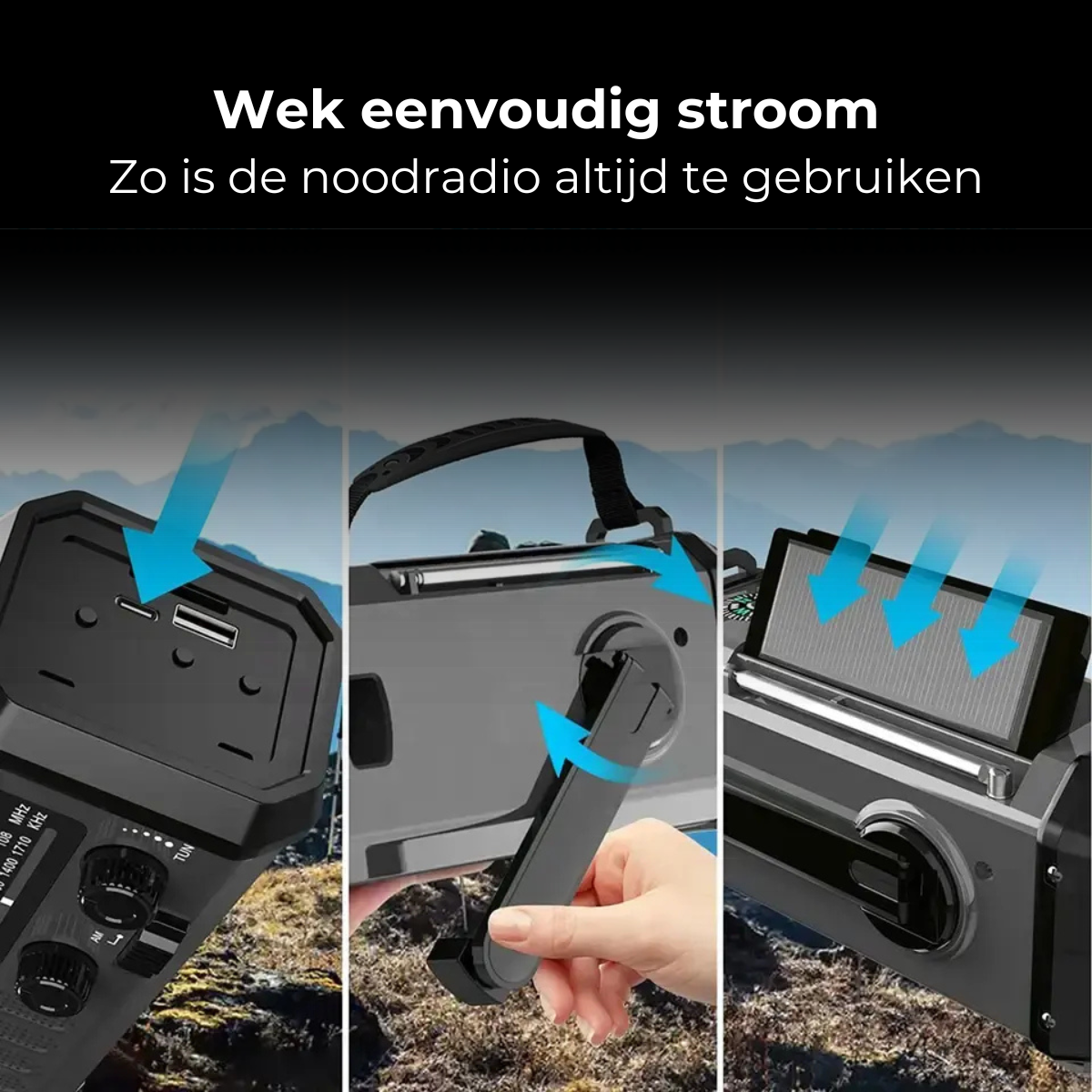 Ultra Emergency Radio™ – 10,000mAh Powerbank, LED Light & Multi-Charge Survival System