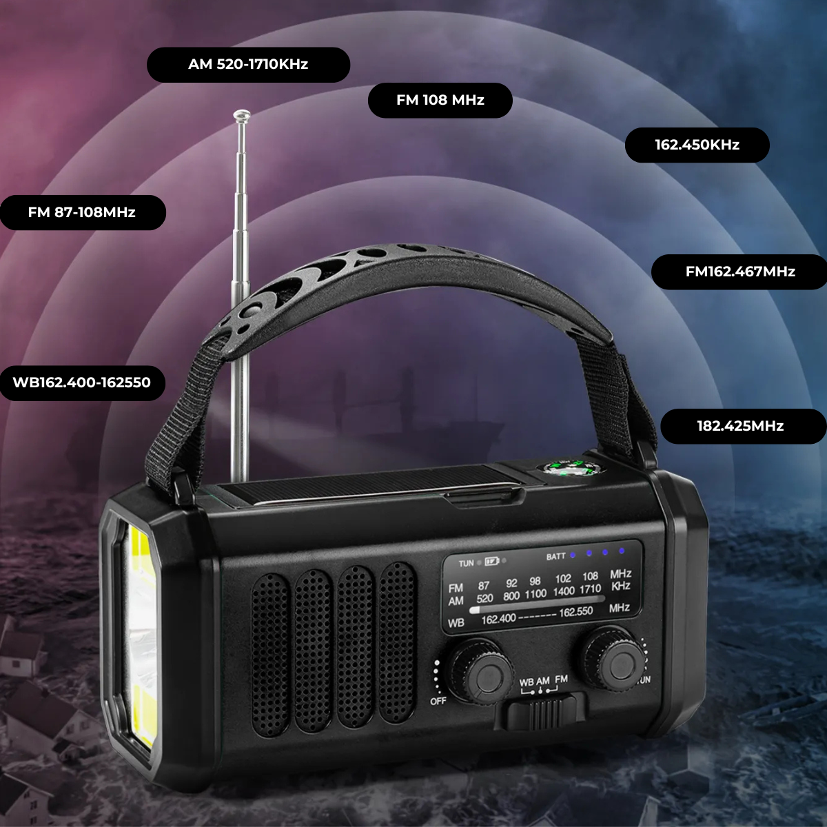 Ultra Emergency Radio™ – 10,000mAh Powerbank, LED Light & Multi-Charge Survival System