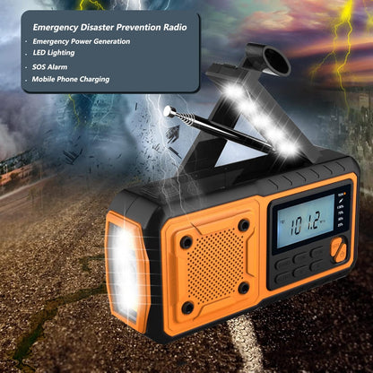 CrisisCore™ Explorer – Portable Emergency Radio with Power Bank, Solar Panel & SOS Function