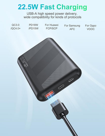 10,000mAh 22.5W Fast Charging Powerbank – High-Speed Emergency Power Anywhere