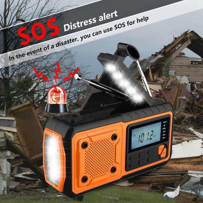 CrisisCore™ Explorer – Portable Emergency Radio with Power Bank, Solar Panel & SOS Function