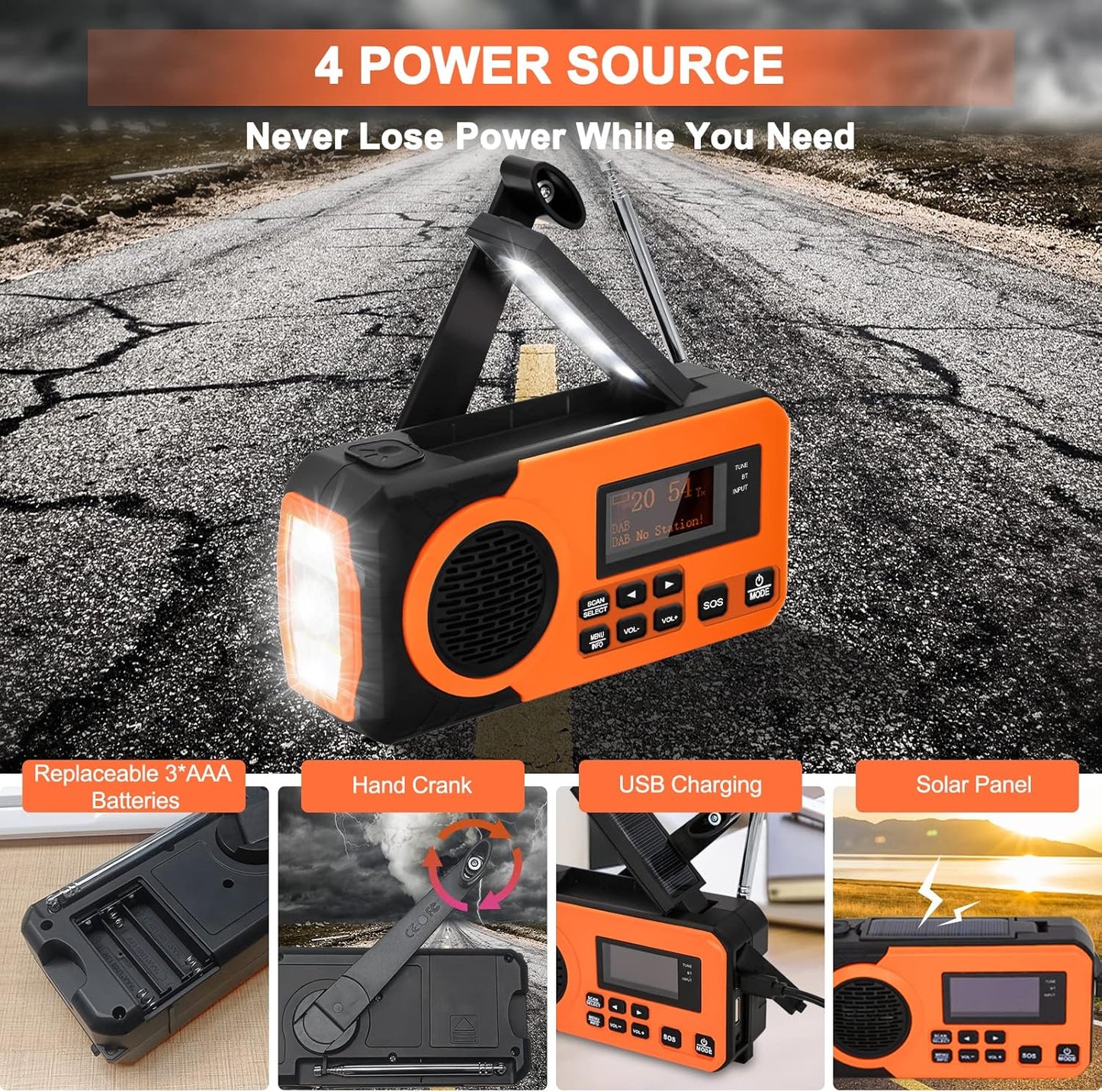 CrisisCore™ DAB+ Emergency Radio – All-in-One Power &amp; Information Hub