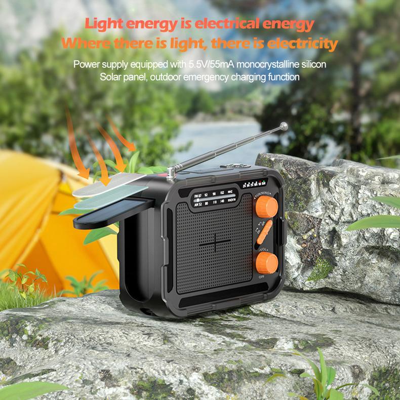 Emergency Expert™ MultiPower Survival Radio – AM/FM, LED Flashlight, Solar/Crank Charging & 4000mAh Power Bank