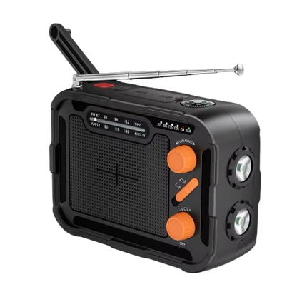 Emergency Expert™ MultiPower Survival Radio – AM/FM, LED Flashlight, Solar/Crank Charging & 4000mAh Power Bank