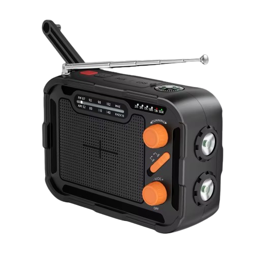 Emergency Expert™ MultiPower Survival Radio – AM/FM, LED Flashlight, Solar/Crank Charging & 4000mAh Power Bank