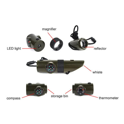 Survival Whistle 7-in-1 Noodfluit