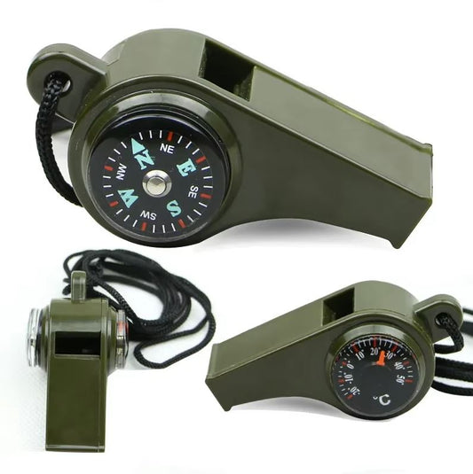 3-in-1 Emergency Whistle with Compass & Thermometer