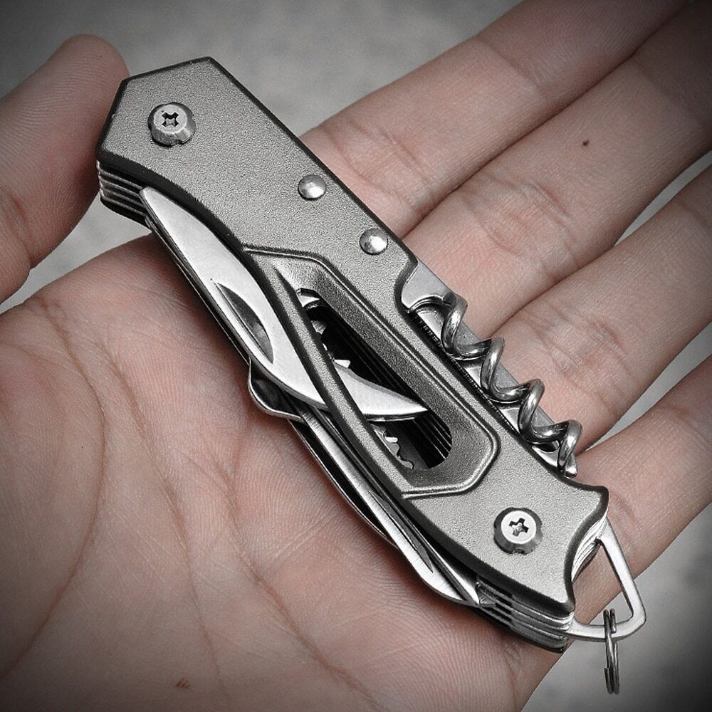Outdoor Multi-Tool Swiss Army Knife – 14-in-1 Essential Survival Companion